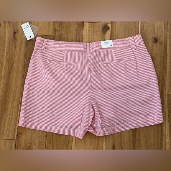 Crown & Ivy size 14 pink and white striped chino pocketed shorts cotton - Picture 3 of 15